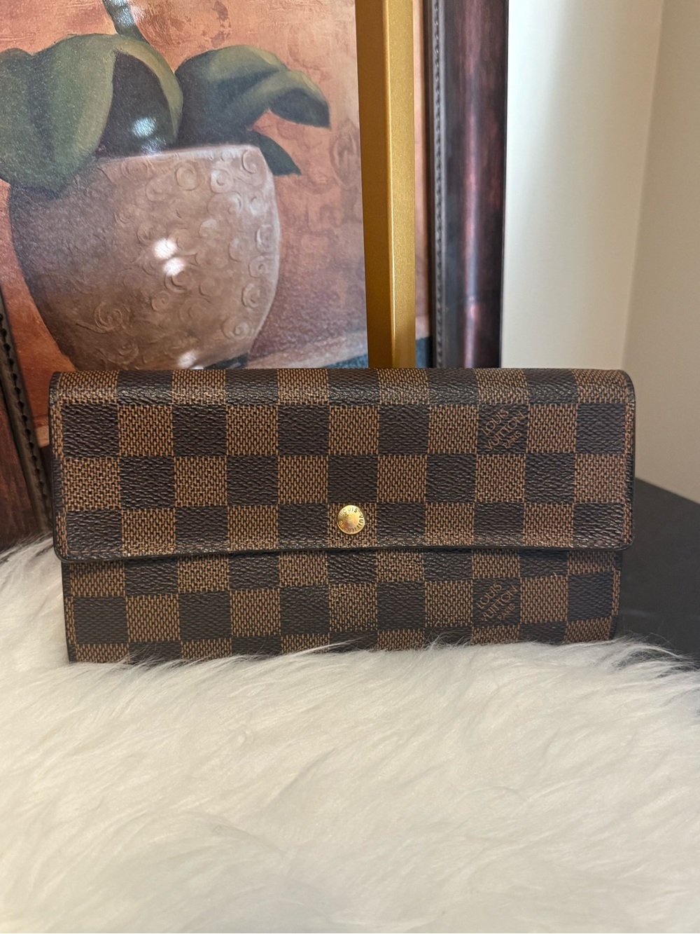 🌸Louis Vuitton Sarah Wallet in Damier Ebene🌸